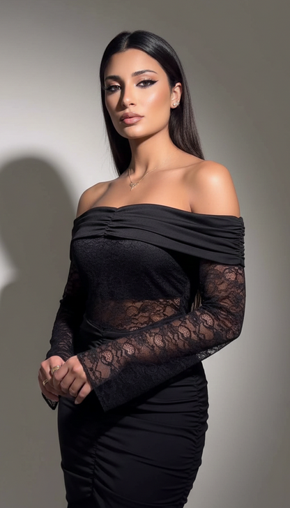 Елегантна дантелена рокля