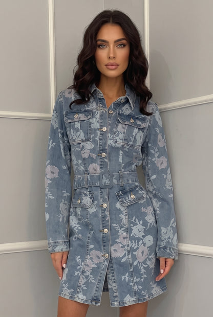 Рокля Floral Denim