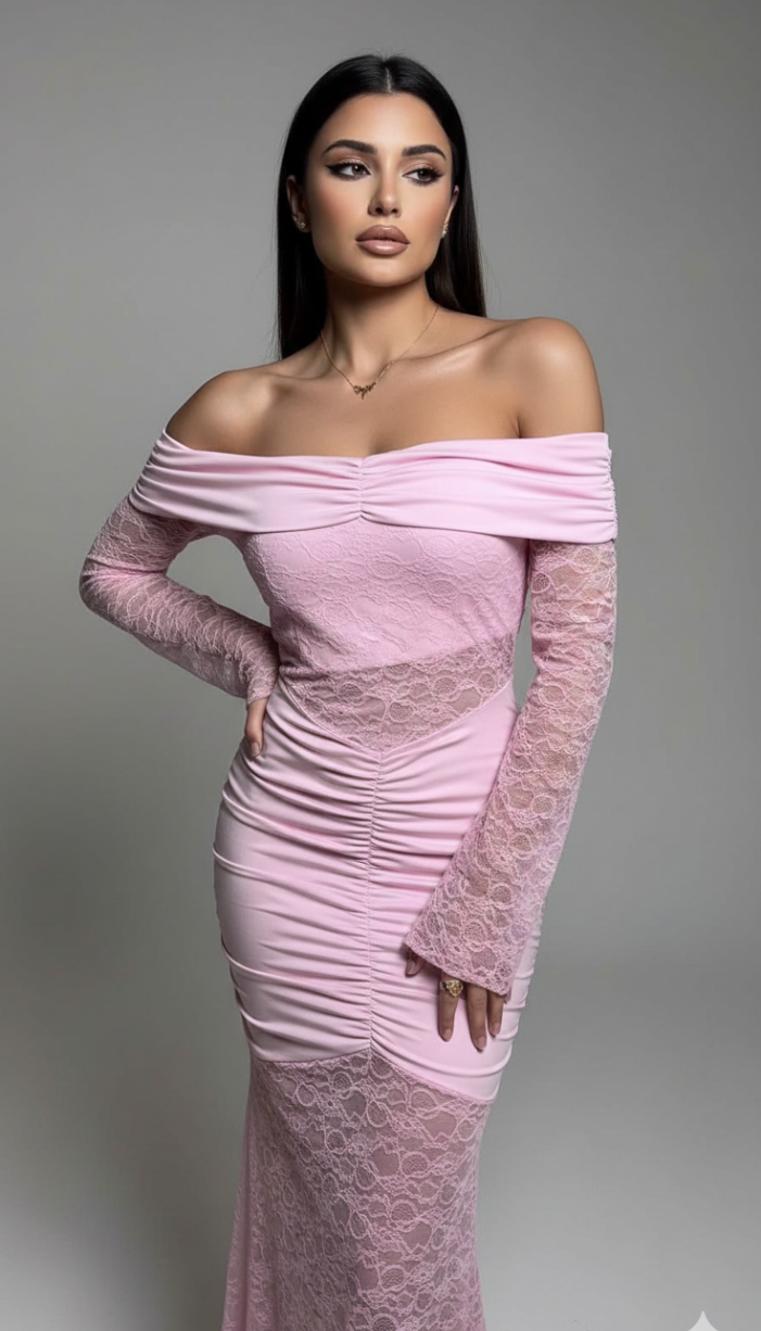 Елегантна дантелена рокля